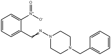4-benzyl-N-(2-nitrobenzylidene)piperazin-1-amine Struktur