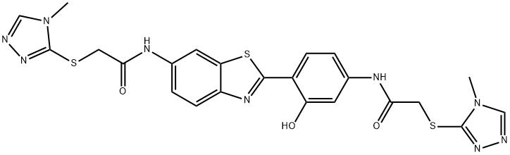 309727-32-0 N-(2-(2-hydroxy-4-(2-((4-methyl-4H-1,2,4-triazol-3-yl)thio)acetamido)phenyl)benzo[d]thiazol-6-yl)-2-((4-methyl-4H-1,2,4-triazol-3-yl)thio)acetamide