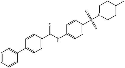 N-{4-[(4-methyl-1-piperidinyl)sulfonyl]phenyl}-4-biphenylcarboxamide,315670-26-9,结构式