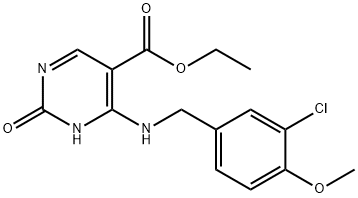 ethyl 4-((3-chloro-4-methoxybenzyl)amino)-2-hydroxypyrimidine-5-carboxylate Structure