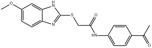 N-(4-acetylphenyl)-2-[(6-methoxy-1H-benzimidazol-2-yl)sulfanyl]acetamide,330950-99-7,结构式