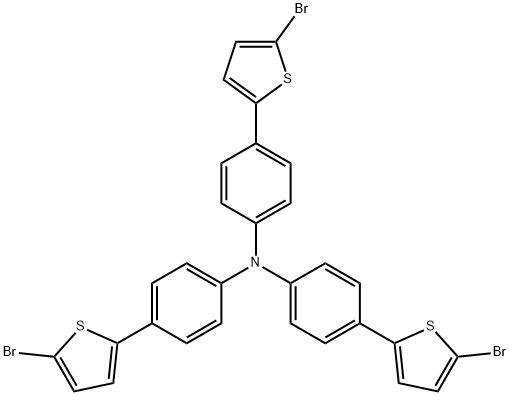 三[4-(5-溴噻吩-2-基)苯基]胺, 339985-36-3, 结构式