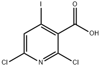 2,6-ジクロロ-4-ヨードピリジン-3-カルボン酸 化学構造式