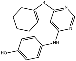 4-((5,6,7,8-四氢苯并[4,5]噻吩并[2,3-D]嘧啶-4-基)氨基)苯酚,345615-74-9,结构式