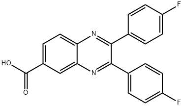 2,3-Bis(4-Fluorophenyl)Quinoxaline-6-Carboxylic Acid 化学構造式