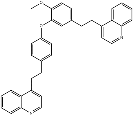 4-[2-[4-[2-methoxy-5-[2-(4-quinolyl)ethyl]phenoxy]phenyl]ethyl]quinoline, 365542-46-7, 结构式