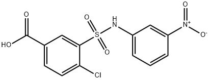 4-Chloro-3-[[(3-nitrophenyl)amino]sulfonyl]-benzoic acid 结构式