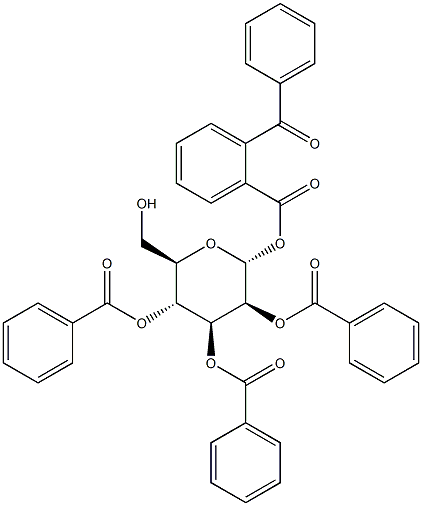 1,2,3,4,6-五-O-苯甲酰基-ALPHA-D-吡喃甘露糖 结构式