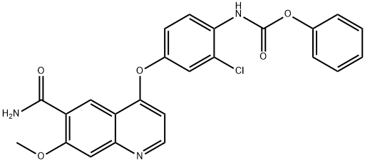 苯基( 4-(6-氨甲酰-7-甲氧基-4-基)氧基)-2-氯苯基氨基甲酸酯,417722-95-3,结构式