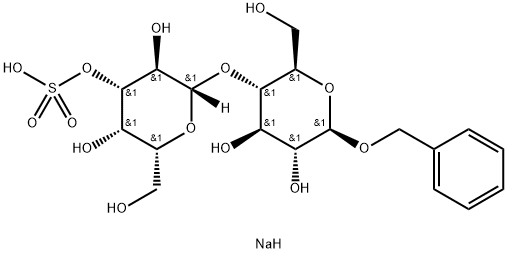 Phenylmethyl 4-O-(3-O-sulfo-beta-D-galactopyranosyl)-beta-D-glucopyranoside monosodium salt Structure