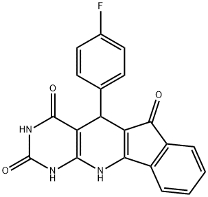 5-(4-fluorophenyl)-2,4-dihydroxy-5H-indeno[2',1':5,6]pyrido[2,3-d]pyrimidin-6(11H)-one Structure