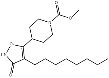 Methyl 4-(3-hydroxy-4-octylisoxazol-5-yl)piperidine-1-carboxylate Struktur