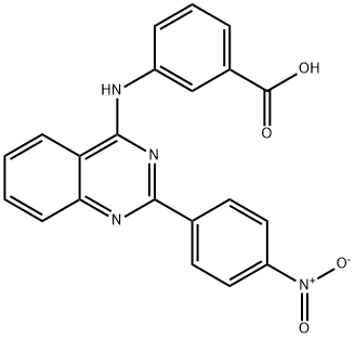 3-[(2-{4-nitrophenyl}-4-quinazolinyl)amino]benzoic acid 结构式