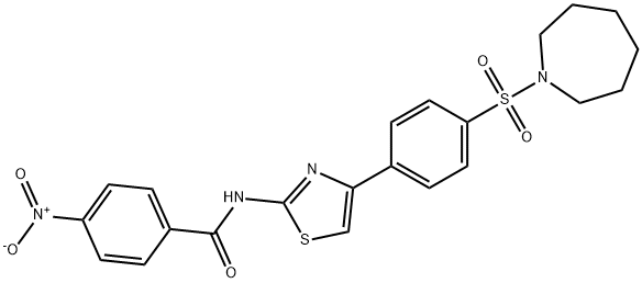 N-{4-[4-(azepan-1-ylsulfonyl)phenyl]-1,3-thiazol-2-yl}-4-nitrobenzamide,497940-36-0,结构式