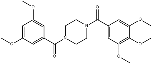 (3,5-dimethoxyphenyl){4-[(3,4,5-trimethoxyphenyl)carbonyl]piperazin-1-yl}methanone,498535-44-7,结构式
