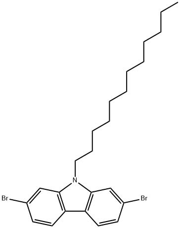 2,7-二溴-9-十二烷基咔唑, 544436-47-7, 结构式