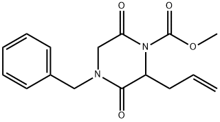 Methyl 2-allyl-4-benzyl-3,6-dioxopiperazine-1-carboxylate 结构式