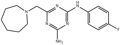 6-(azepan-1-ylmethyl)-N-(4-fluorophenyl)-1,3,5-triazine-2,4-diamine Structure