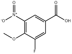 3-フルオロ-4-メトキシ-5-ニトロ安息香酸 化学構造式