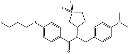 4-butoxy-N-[4-(dimethylamino)benzyl]-N-(1,1-dioxidotetrahydro-3-thienyl)benzamide 结构式