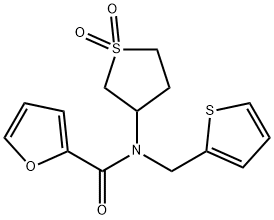N-(1,1-dioxidotetrahydrothiophen-3-yl)-N-(thiophen-2-ylmethyl)furan-2-carboxamide 结构式