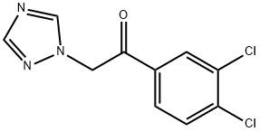 1-(3,4-ジクロロフェニル)-2-(1H-1,2,4-トリアゾール-1-イル)エタノン 化学構造式