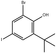 2-溴-6-叔丁基-4-碘苯酚 结构式