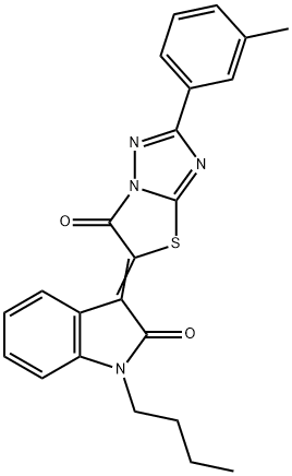 (3Z)-1-butyl-3-[2-(3-methylphenyl)-6-oxo[1,3]thiazolo[3,2-b][1,2,4]triazol-5(6H)-ylidene]-1,3-dihydro-2H-indol-2-one|