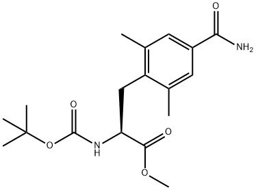 (S)-2-((叔丁氧基羰基)氨基)-3-(4-氨基甲酰基-2,6-二甲基苯基)丙酸甲酯,623950-05-0,结构式