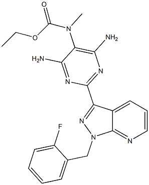 ethyl (4,6-diamino-2-(1-(2-fluorobenzyl)-1H-pyrazolo[3,4-b] pyridin-3-yl)pyrimidin-5-yl)(methyl)carbamate Struktur