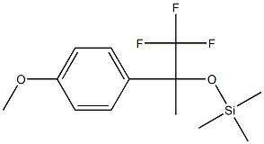 Silane, trimethyl[2,2,2-trifluoro-1-(4-methoxyphenyl)-1-methylethoxy]- Structure