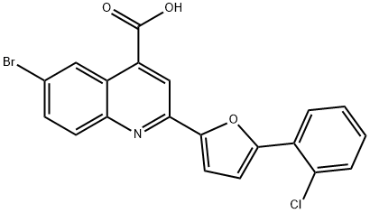 6-bromo-2-[5-(2-chlorophenyl)furan-2-yl]quinoline-4-carboxylic acid,637323-38-7,结构式