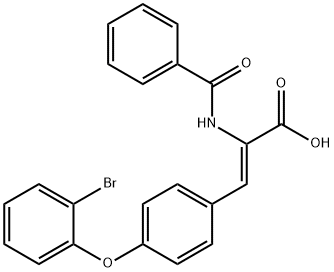 (2Z)-2-(benzoylamino)-3-[4-(2-bromophenoxy)phenyl]prop-2-enoic acid Structure