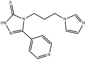 4-[3-(1H-imidazol-1-yl)propyl]-5-(pyridin-4-yl)-4H-1,2,4-triazole-3-thiol Struktur