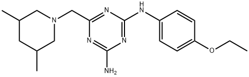 6-[(3,5-dimethylpiperidin-1-yl)methyl]-N-(4-ethoxyphenyl)-1,3,5-triazine-2,4-diamine Structure