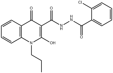 N'-(2-chlorobenzoyl)-2-hydroxy-4-oxo-1-propyl-1,4-dihydroquinoline-3-carbohydrazide Struktur