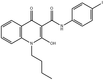 1-butyl-2-hydroxy-N-(4-iodophenyl)-4-oxo-1,4-dihydroquinoline-3-carboxamide Structure