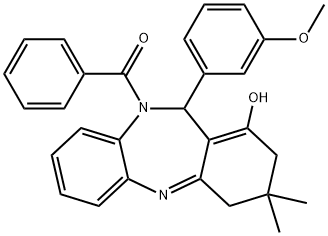(1-hydroxy-11-(3-methoxyphenyl)-3,3-dimethyl-3,4-dihydro-2H-dibenzo[b,e][1,4]diazepin-10(11H)-yl)(phenyl)methanone Structure