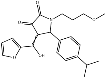 (E)-4-(furan-2-yl(hydroxy)methylene)-5-(4-isopropylphenyl)-1-(3-methoxypropyl)pyrrolidine-2,3-dione Structure