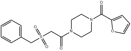 2-(benzylsulfonyl)-1-[4-(furan-2-ylcarbonyl)piperazin-1-yl]ethanone Structure