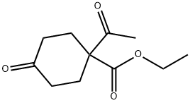 1-アセチル-4-オキソシクロヘキサン-1-カルボン酸エチル 化学構造式