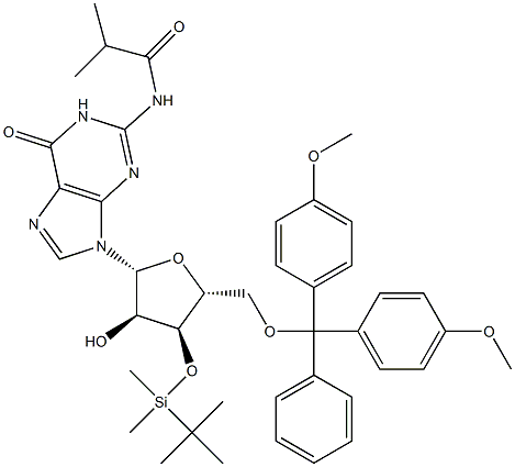 3'-DMTBS-5'-O-(4,4'-二甲氧基三苯甲基)- N2-异丁酰基酰基胞苷,81256-89-5,结构式