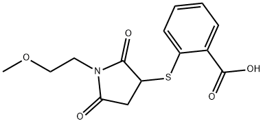 2-{[1-(2-methoxyethyl)-2,5-dioxopyrrolidin-3-yl]sulfanyl}benzoic acid,831207-85-3,结构式