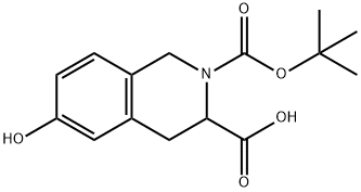 2-(tert-butoxycarbonyl)-1,2,3,4-tetrahydro-6-hydroxyisoquinoline-3-carboxylic acid Struktur