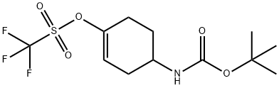 Trifluoro-methanesulfonic acid 4-tert-butoxycarbonylamino-cyclohex-1-enyl ester Structure