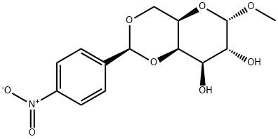 Methyl 4,6-O-[(S)-(4-nitrophenyl)methylene]-alpha-D-galactopyranoside 化学構造式