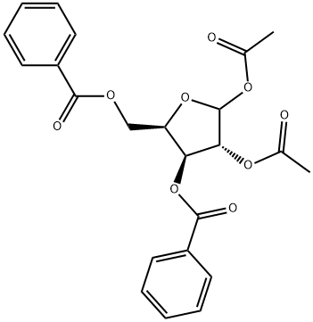 1,2-Di-O-acetyl-3,5-di-O-benzoyl-D-xylofuranose Struktur
