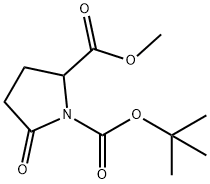 5-オキソピロリジン-1,2-ニカルボン酸1-TERT-ブチル2-メチル 化学構造式