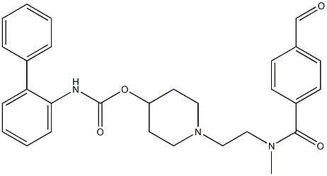 1-(2-(3-formyl-N-methylbenzamido)ethyl)piperidin-4-yl [1,1'-biphenyl]-2-ylcarbamate Struktur