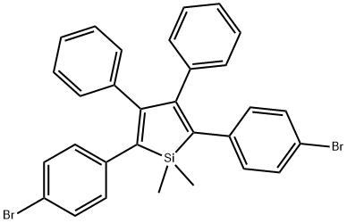 2,5-ビス(4-ブロモフェニル)-1,1-ジメチル-3,4-ジフェニルシロール 化学構造式